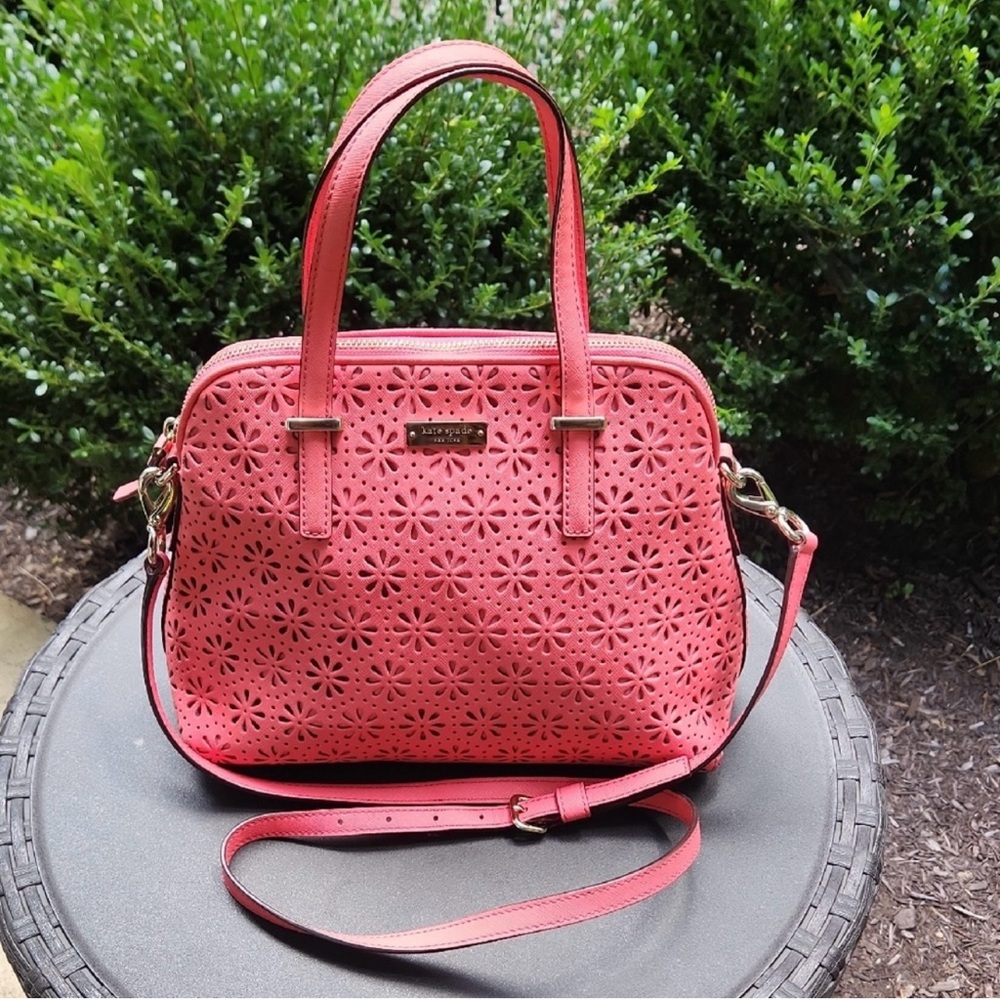 Kate Spade Elegant Coral Floral Satchel